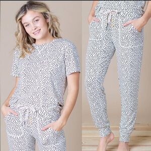Lates by Kate Black and White Dot Modal Pajamas Loungewear